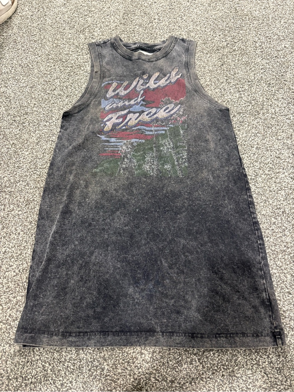 CLEO + WOLF Washed Black Graphic Teeshirt Dress - XS